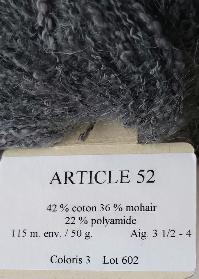Lot de 6 pelotes de laine Fabrication française mohair, coton, polyamide neuves - photo numéro 3