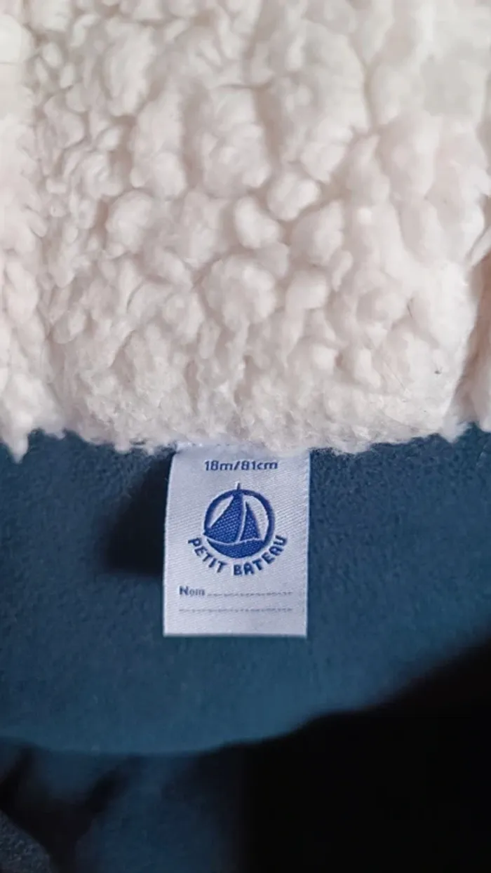 Doudoune bébé rayée style marinière Petit Bateau 18 mois - photo numéro 4