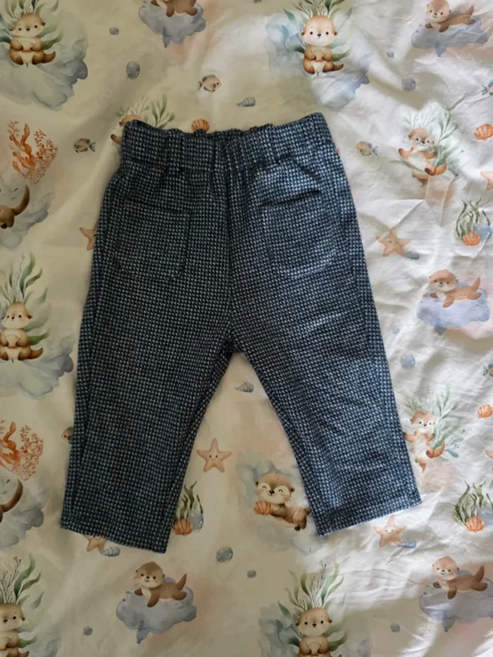 👶 Pantalon bébé à motif pied-de-poule – KIABI – 9 mois 👶