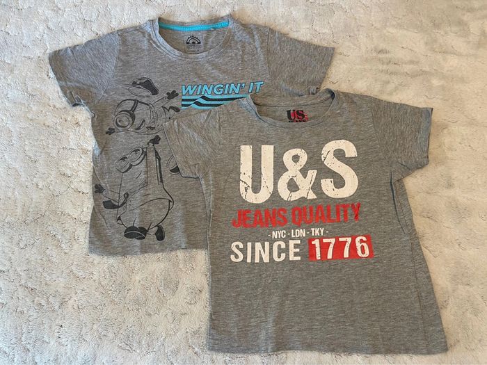 Lot de 2 t-shirts gris - 7/8 ans
