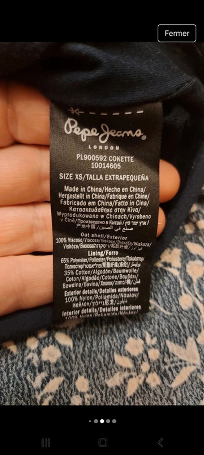 Jupe bleu fleurie Pepe Jeans t XS - photo numéro 10