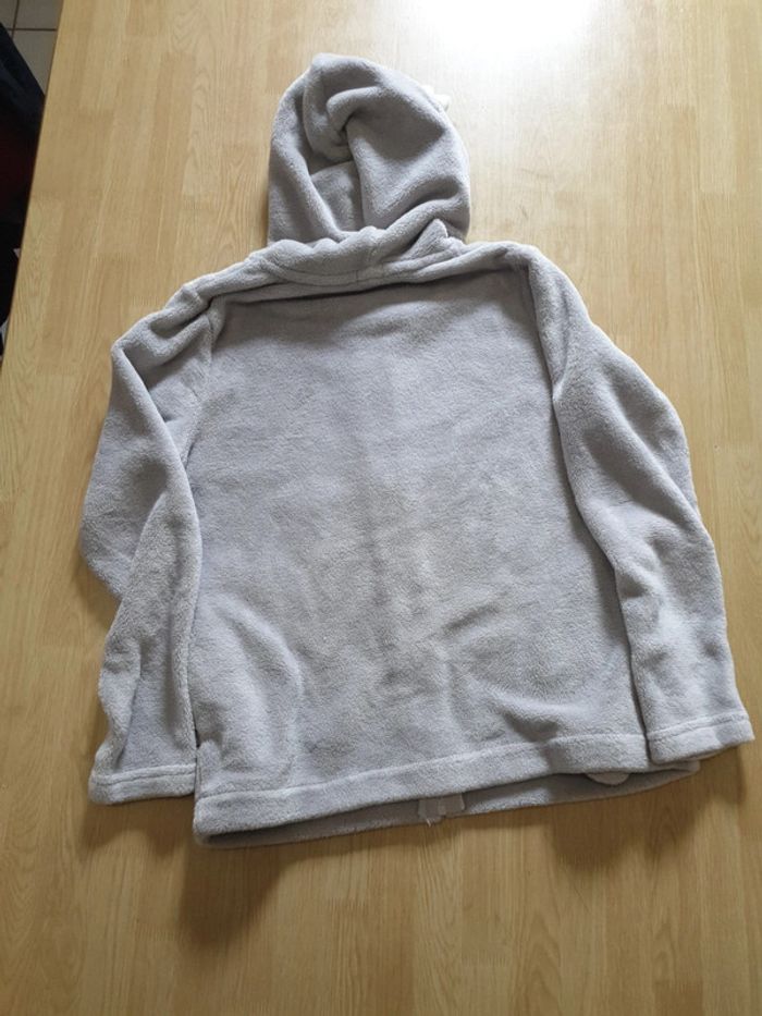 pull a capuche tigre gris tout doux 10/12 ans - photo numéro 4