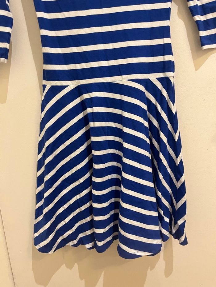 Robe mi longue ralph lauren à rayures bleues et blanches taille XS/34 - photo numéro 5
