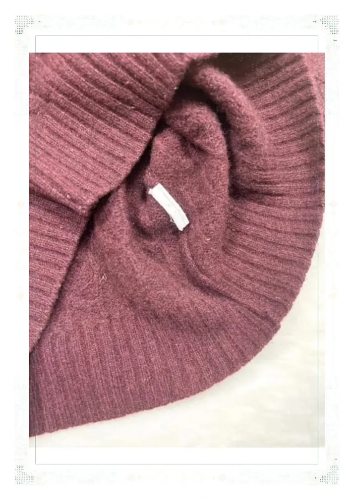 Ralph Lauren pull femme laine mérinos torsadé bordeaux col rond taille S (étiquette coupée) - photo numéro 7