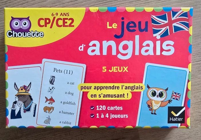 Le jeu d'anglais cp/ce2 chouette 5 jeux comme neuf