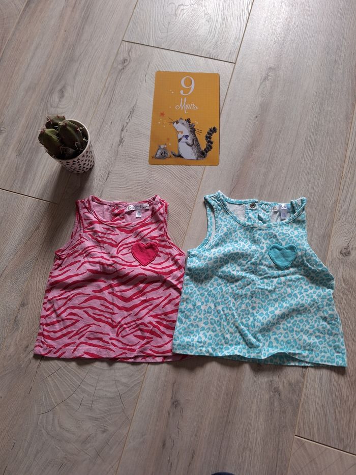 Lot Tee-shirts débardeurs 9 mois fille