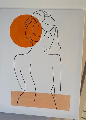 Tableau sur toile en trait fin