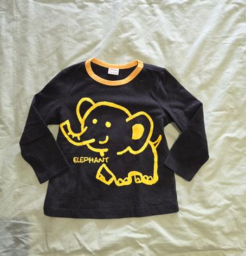 PatPat T-shirt Manches Longues Éléphant Coton Noir Jaune Bon état