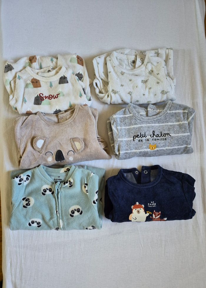 Lot de 6 Pyjamas velours 3 mois kiabi