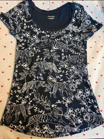 T-SHIRT motif savane bleu marine Camaieu