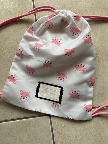 Sac polochon blanc rose Paon