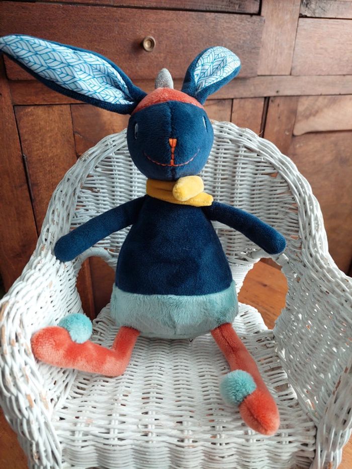 Peluche doudou Gabin le lapin Ebulobo
