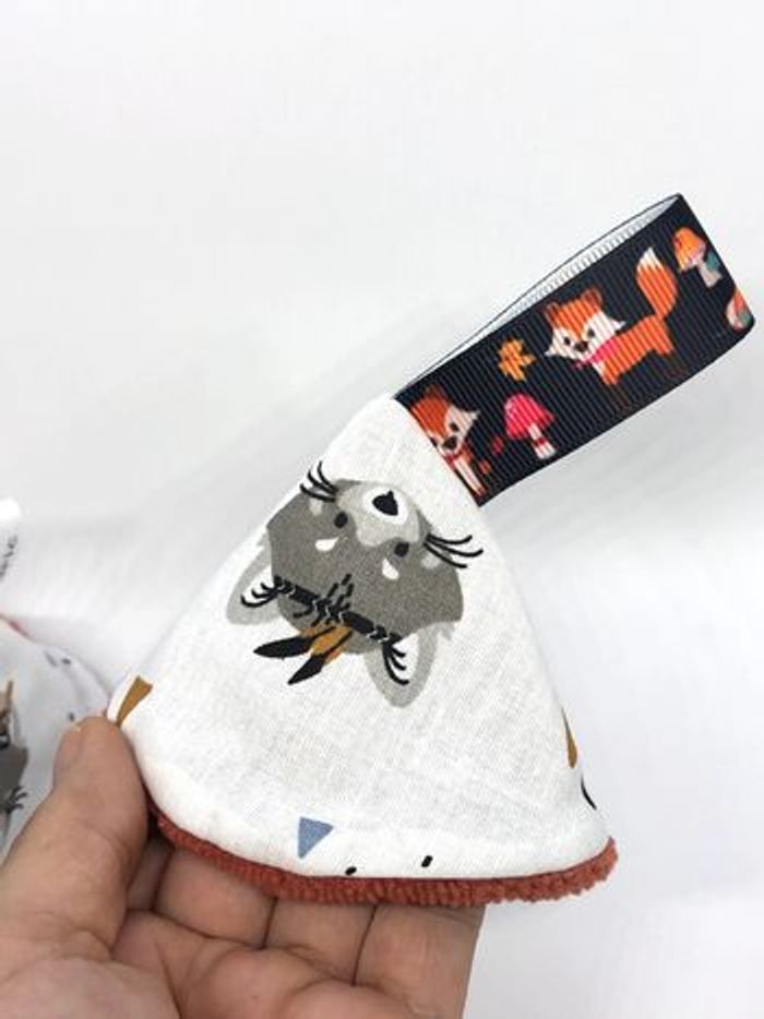 Tipi pipi pare pipi cônes garçon éponge BAMBOU et coton lavable zéro déchet lion renard tigre ours b - photo numéro 3