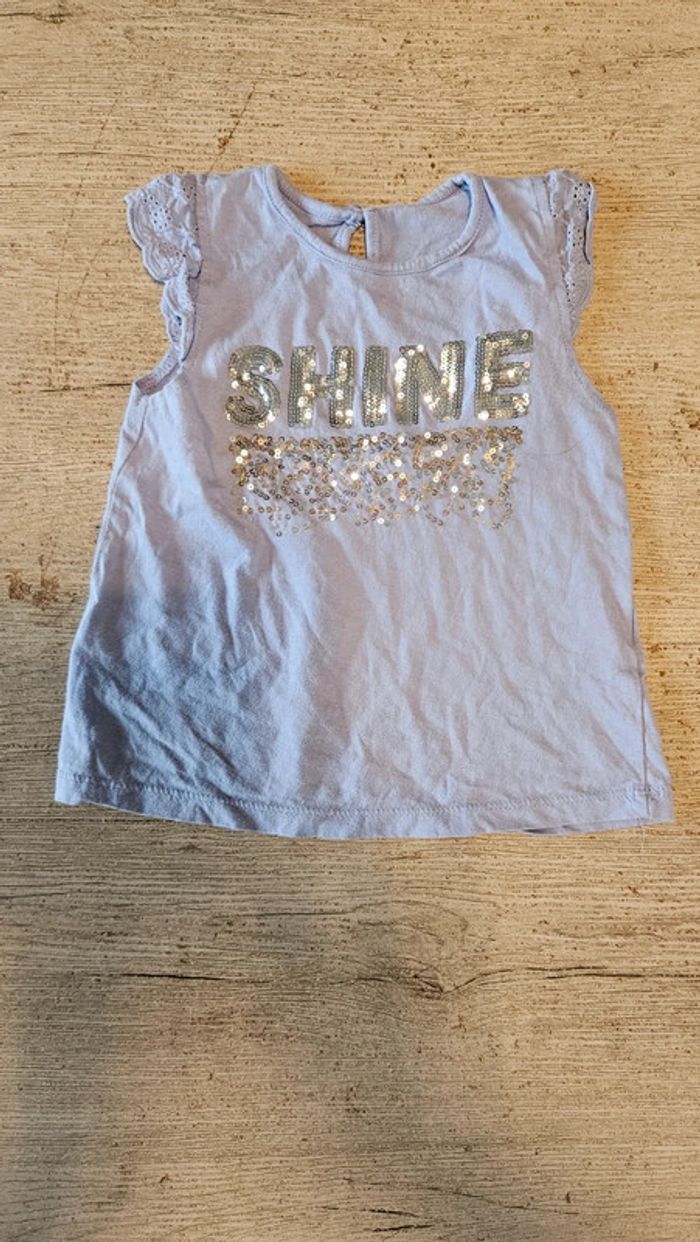 Blouse sans manche bleu lavande, avec sequins, broderie, Epop, 3  ans, nickel - photo numéro 2