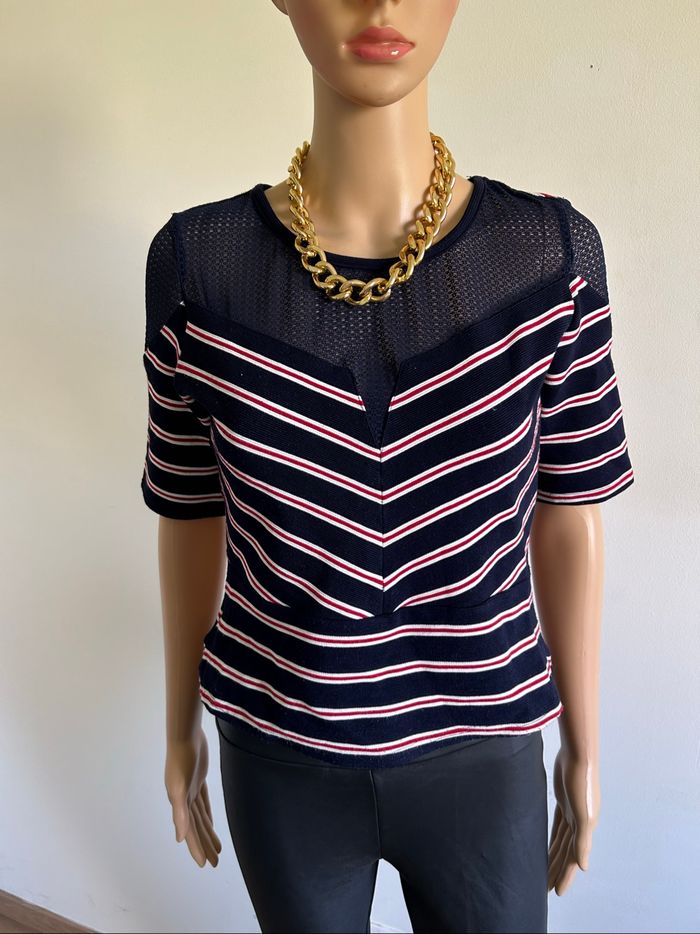 Blouse rayée à manches courtes Jus d’Orange taille 1 TBE