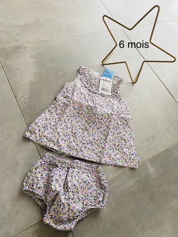 Robe fleure avec son bloomer assorti 6 mois sergent major neuf