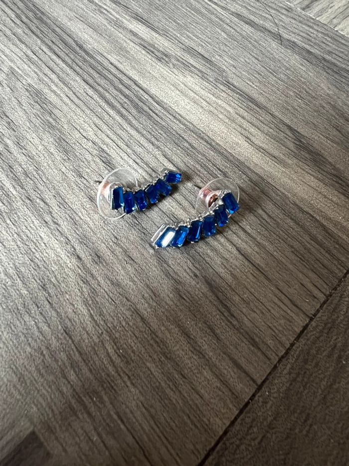 Boucles d’oreilles fantaisie bleu - photo numéro 2