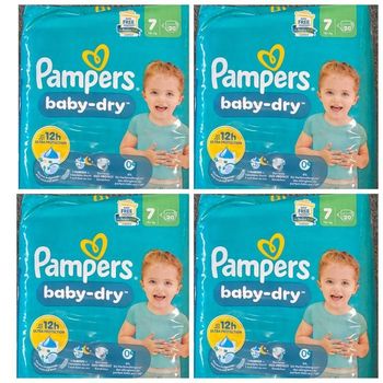 Lot de 80 Couches Pampers Baby Dry 15+ kg Taille 7 Neuf