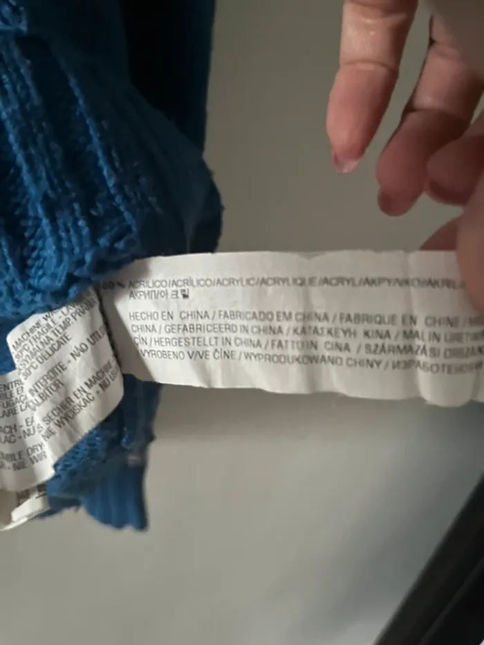 Pull scandinave bleu Pull&Bear homme M - photo numéro 4