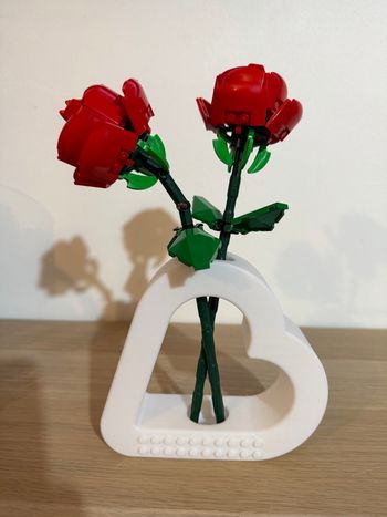Vase cœur idéal fleurs lego 3D