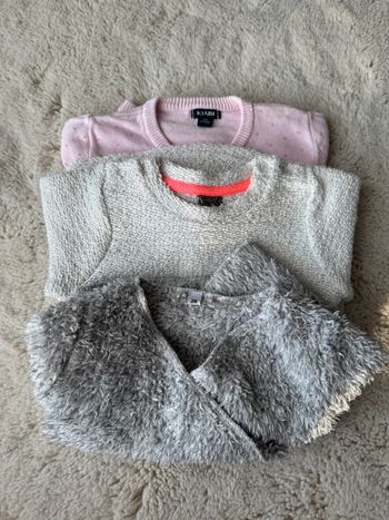 👚 lot gilet + pull - bébé fille - 3 mois - Kiabi tape à l’oeil- très bon état