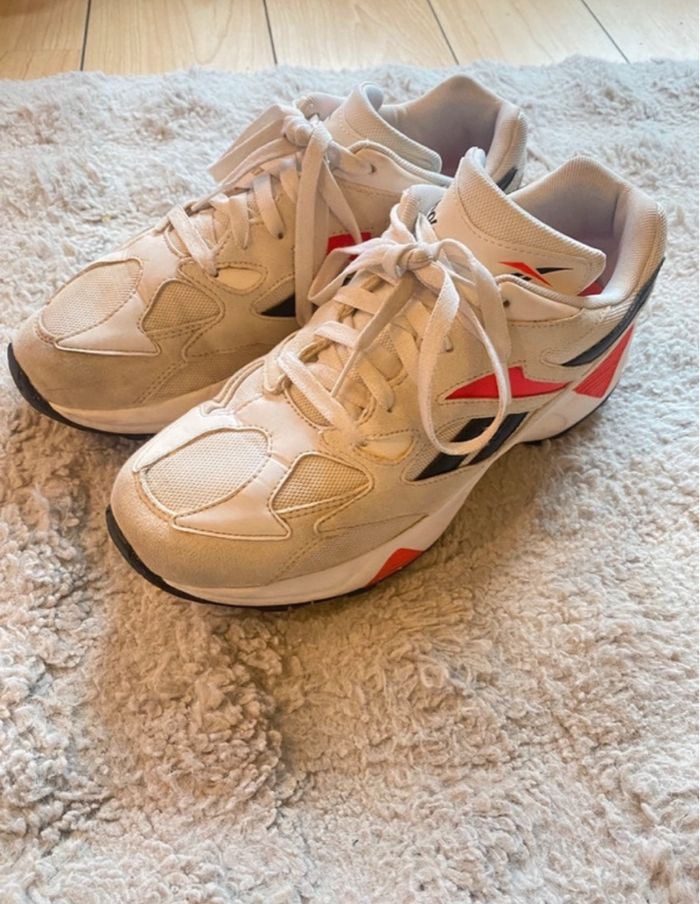 Reebok Aztrek 96 DV7249 White Porcelain Neon Red