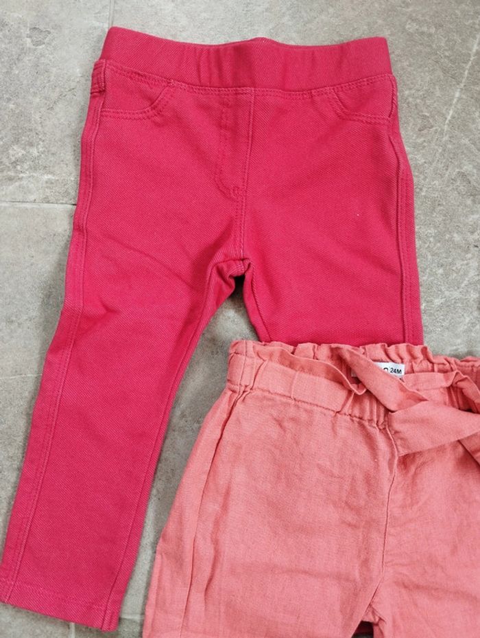 Lot 3 pantalons légers fille 24 mois - photo numéro 3
