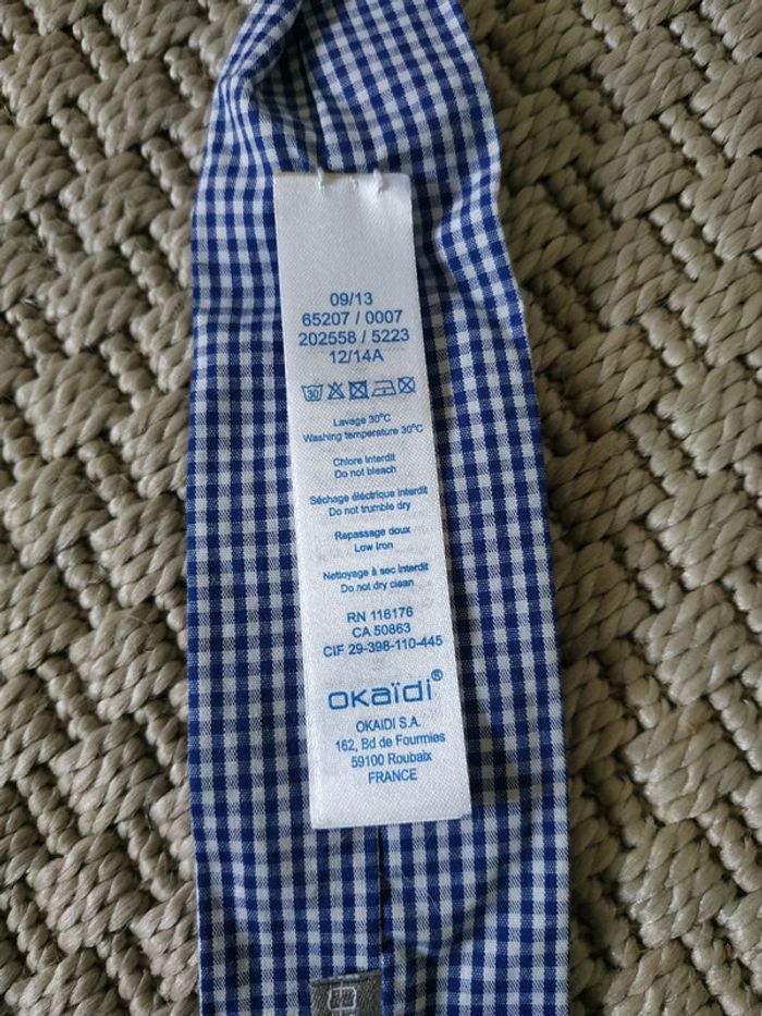 Cravate bleue à carreaux Okaïdi - photo numéro 3