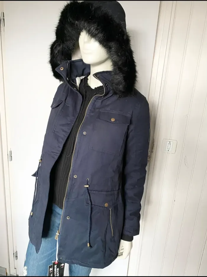 Parka Geographical Norway femme – Taille L/40 – bleu marine – Neuf avec étiquette - photo numéro 14
