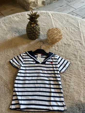 T-shirt marinière Week-end à la mer 4 ans