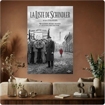 Affiche film culte “La Liste de Schindler” poster cinéma historique noir et blanc A3 Sans cadre