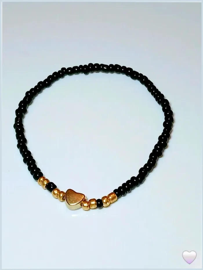 Bracelet en perles de rocaille noir tendance bohème été