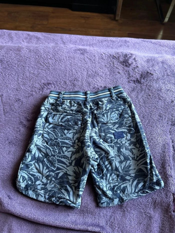Bermuda garcon en coton imprimé feuillage tons bleus Sergent major taille 4 ans - photo numéro 5