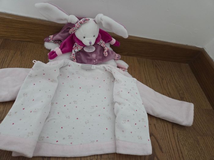 Veste chaude molletonnée rose bébé fille Natalys 6 mois - photo numéro 3