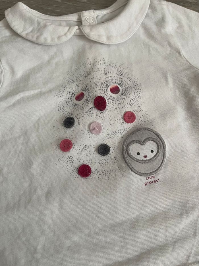Ensemble t-shirt manches longues + short fille 9 mois - photo numéro 3