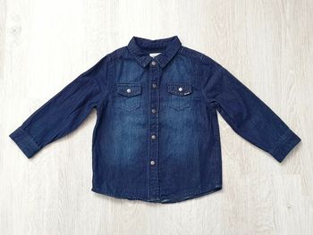 Chemise en jean bleu brut - Vertbaudet
