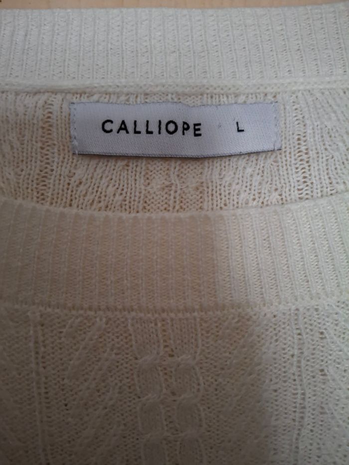 Pull blanc à froufrous Calliope taille L - photo numéro 3