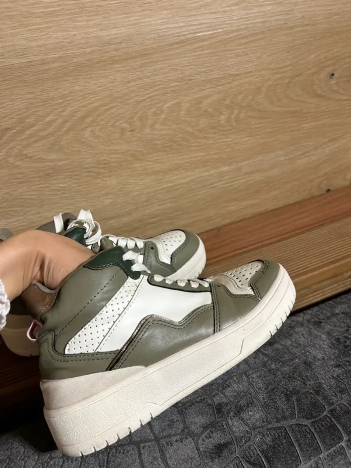 Baskets stradivarius 36 blanc kaki - photo numéro 4