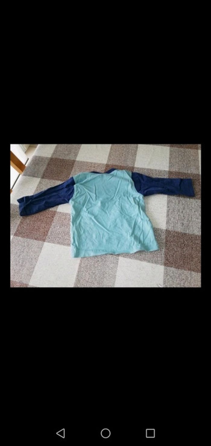 Tee shirt 12 mois manches longues bleu dragon - photo numéro 3