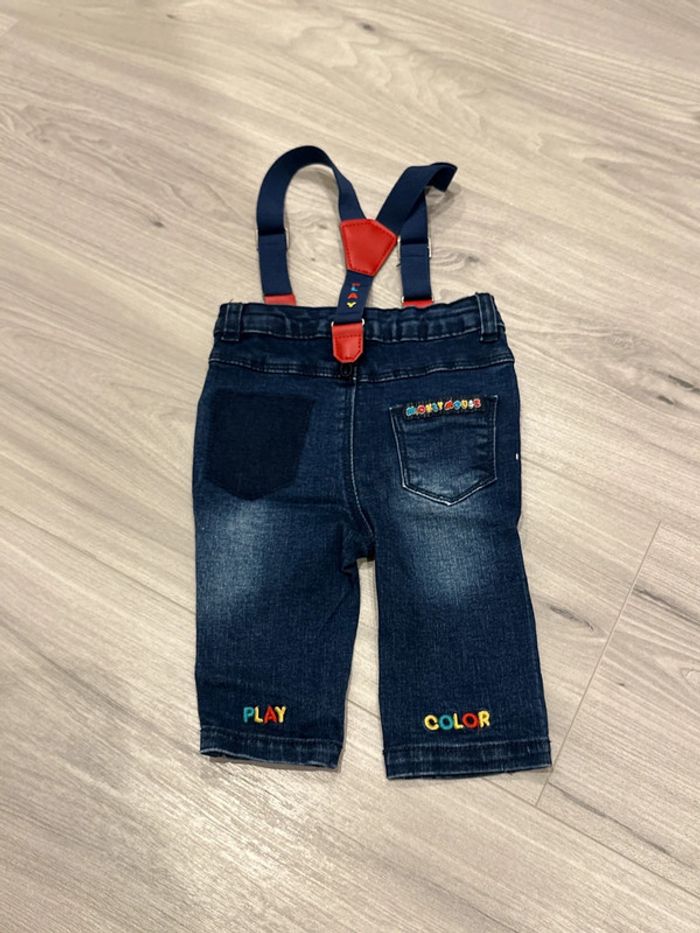 Jean avec bretelles bébé garçon 6 mois Disney très bon état - photo numéro 3