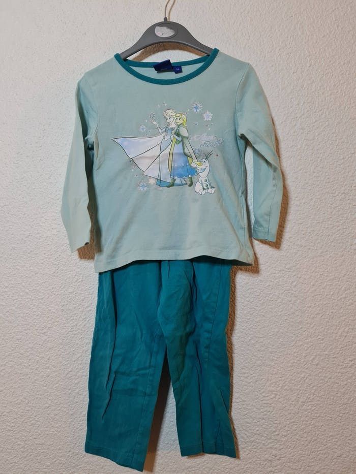 pyjama 2 pièces bleu la reine des neiges
