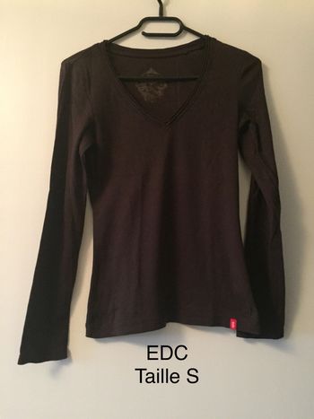 T-shirt manches longues marron EDC by Esprit Taille S