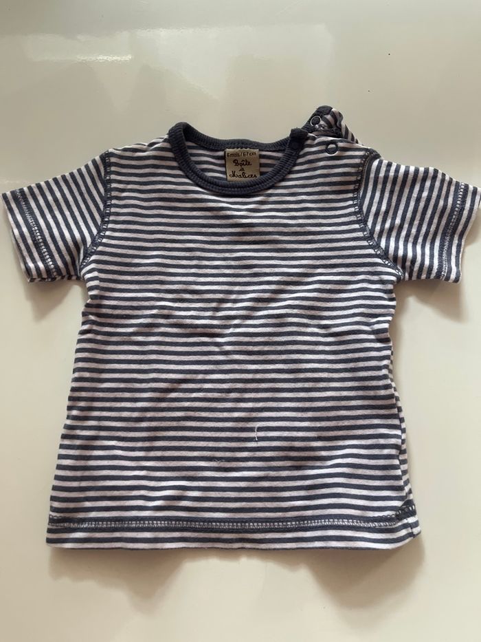 T-shirt à rayures bleu