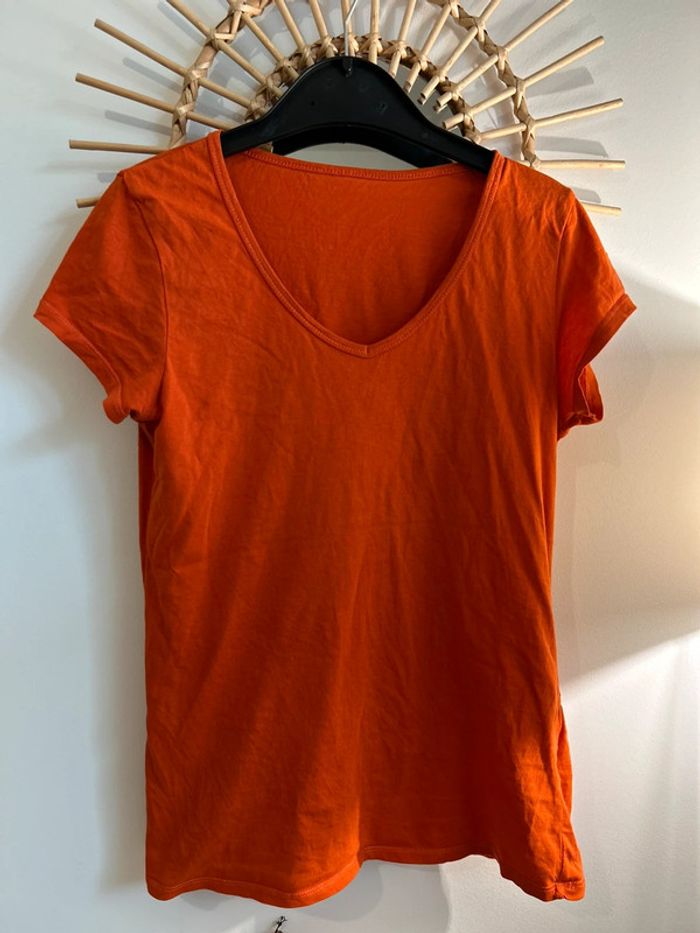 T-shirt en coton, orange, corail, mango - photo numéro 3