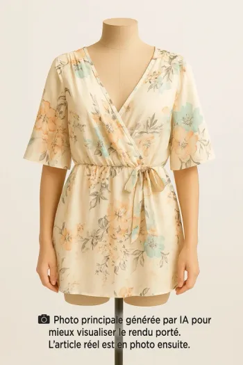 Blouse voile doublée T42 Bailey Blue