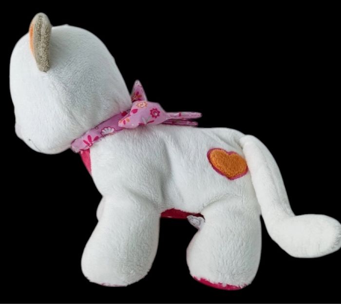 ❤️  Doudou peluche Chat Blanc Rose Iris & Babette NOUKIE’S NOUKIES - photo numéro 2