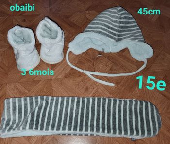Ensemble botte bonnet écharpe 3.6mois obaibi