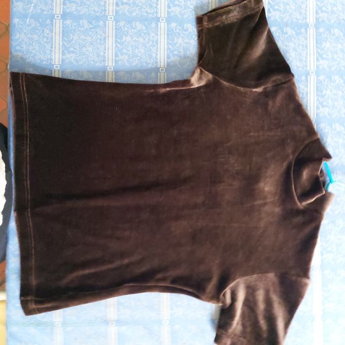 Top velours marron