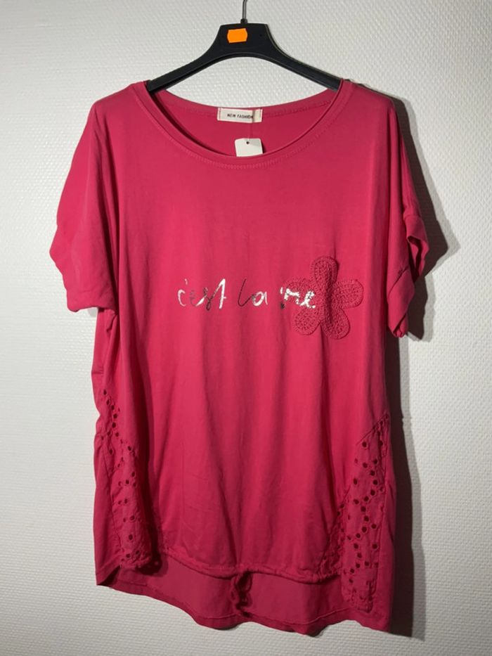 T-shirt « c’est la vie » femme taille unique (40-44)- new sunshine - neuf avec étiquette