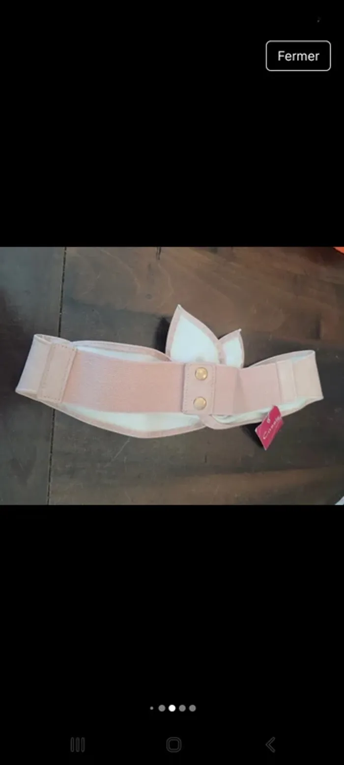 Jolie Ceinture Cassis similcuir rose 75cm neuve - photo numéro 16